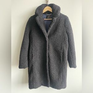 J. Crew Teddy Sherpa Coat (Black, S)